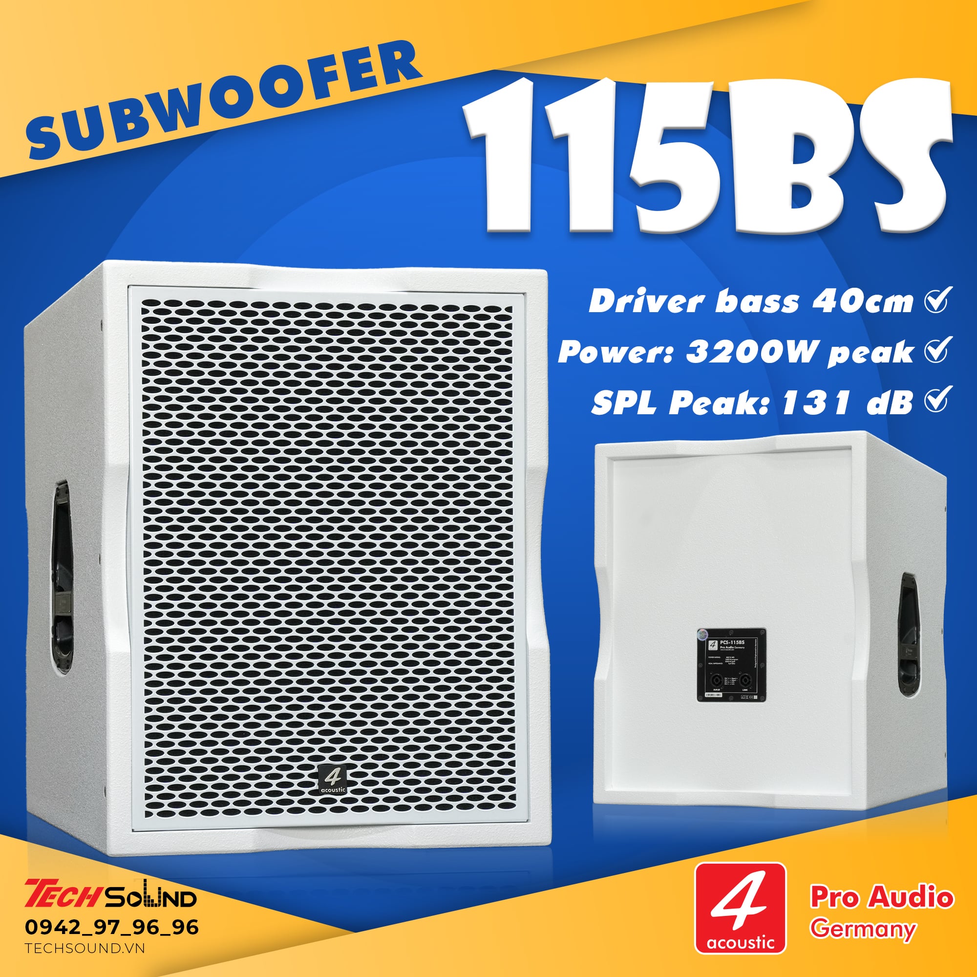 Loa Subwoofer 4Acoustic 115BS White