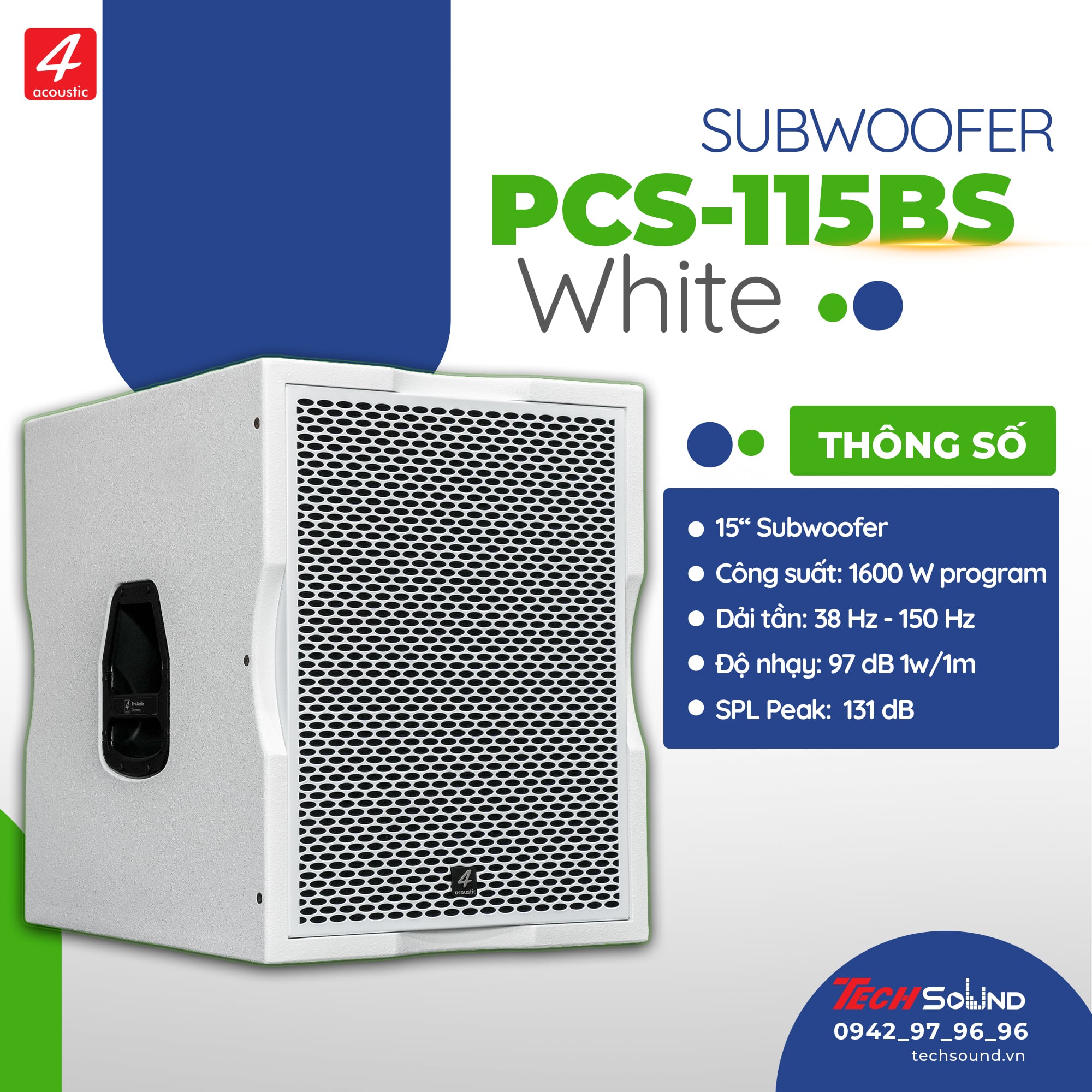 Loa Subwoofer 4Acoustic 115BS White
