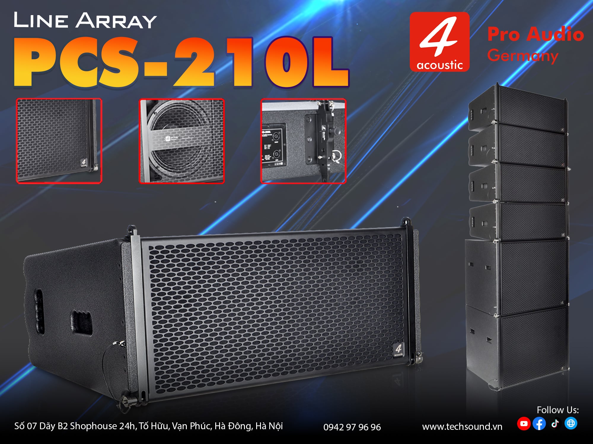 Loa Line Array 4Acoustic PCS 210L