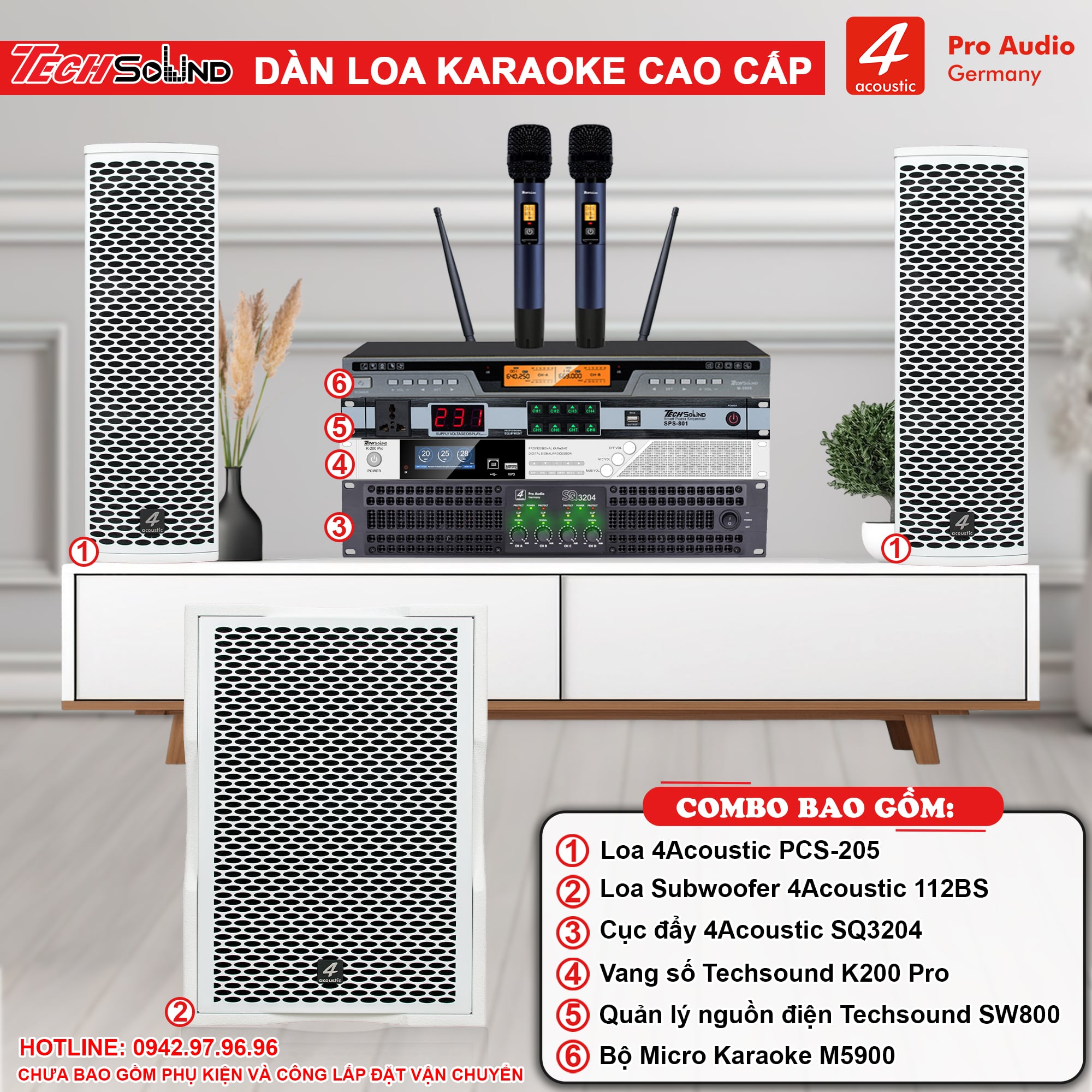 Dàn Loa Column 4Acoustic PCS-205 White [02]