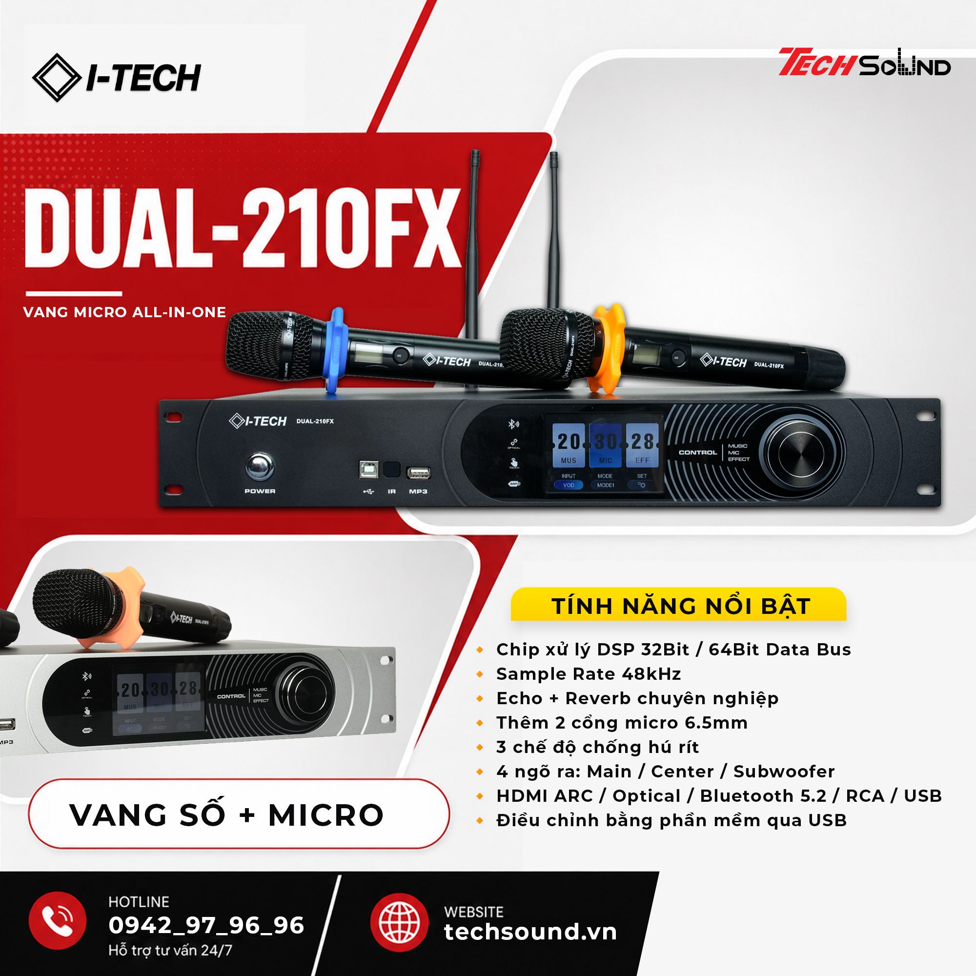 Vang Số & Micro Itech Dual 210FX