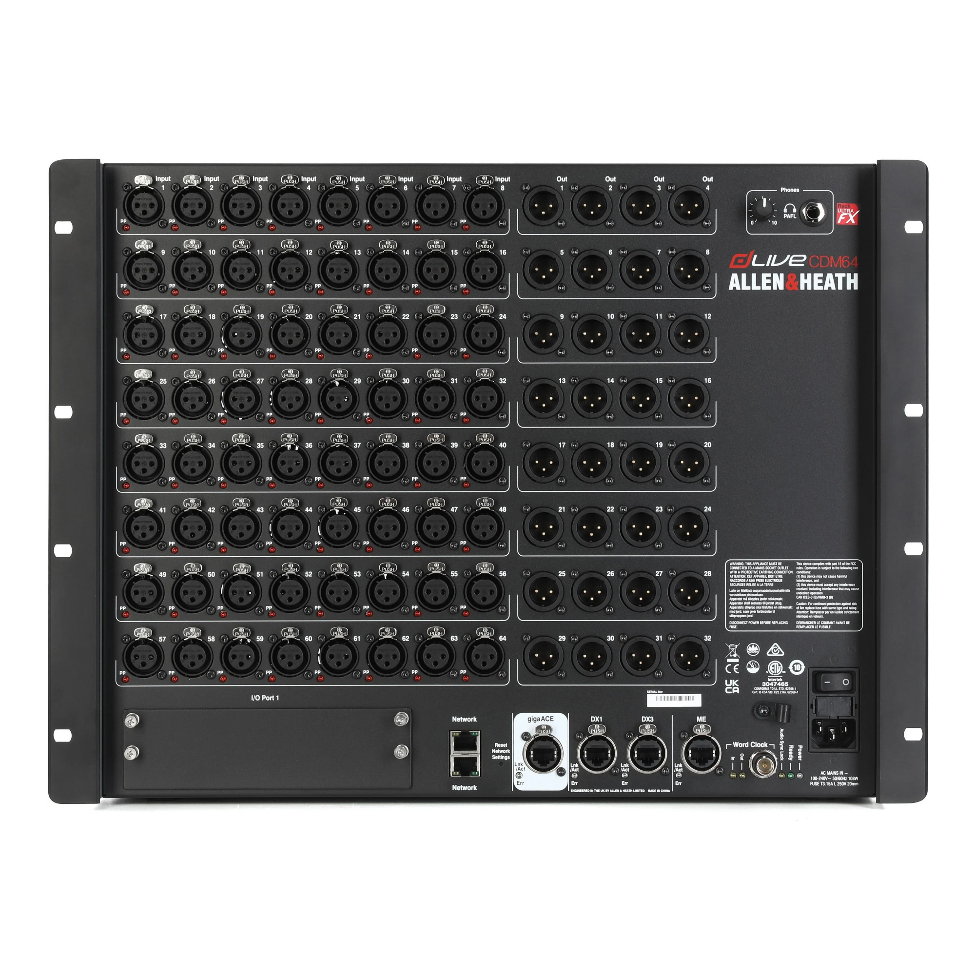 MixRack xử lý tín hiệu âm thanh kỹ thuật số Allen & Heath DLIVE-CMD64