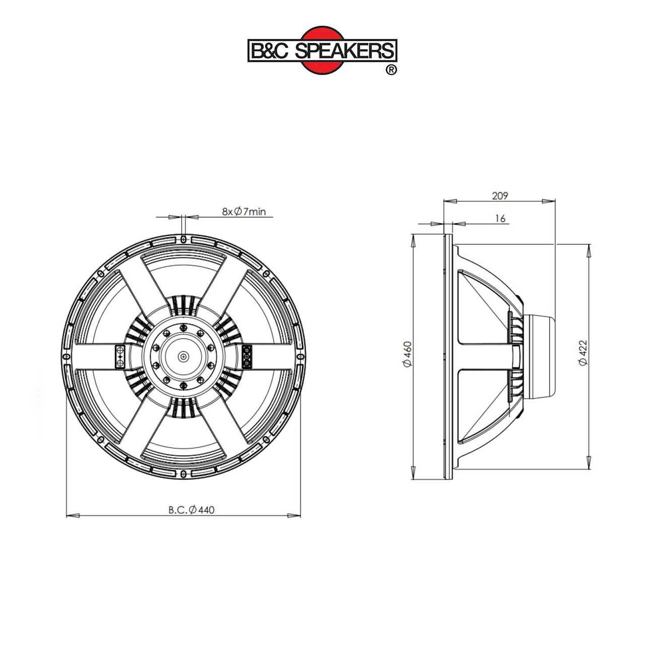 Loa Sub Rời  B&C SPEAKERS 5 tấc  18NW100