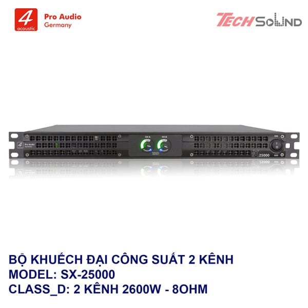 Cục Đẩy 1U 4Acoustic SX25000 (2 Kênh)