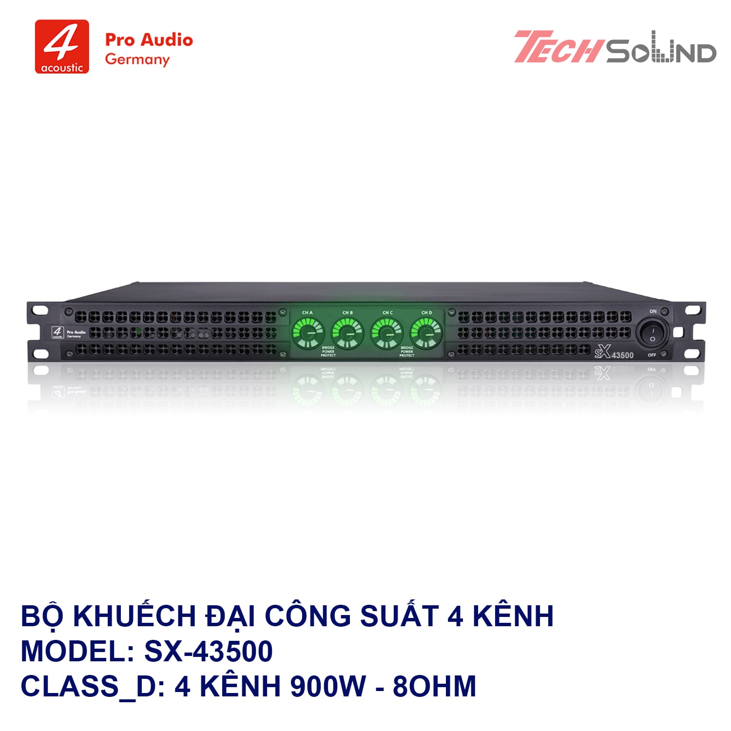 Công suất 1U 4Acoustic SX43500 (4 Kênh)