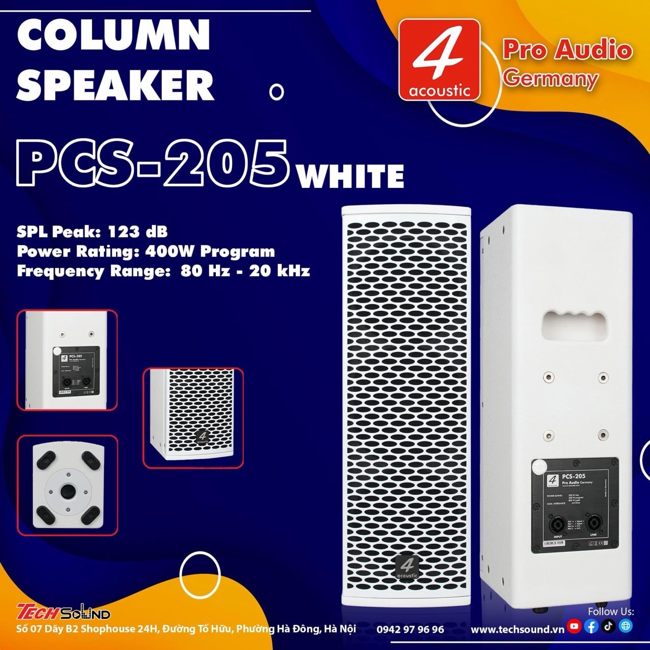 Loa Column 4Acoustic PCS 205 Màu Trắng