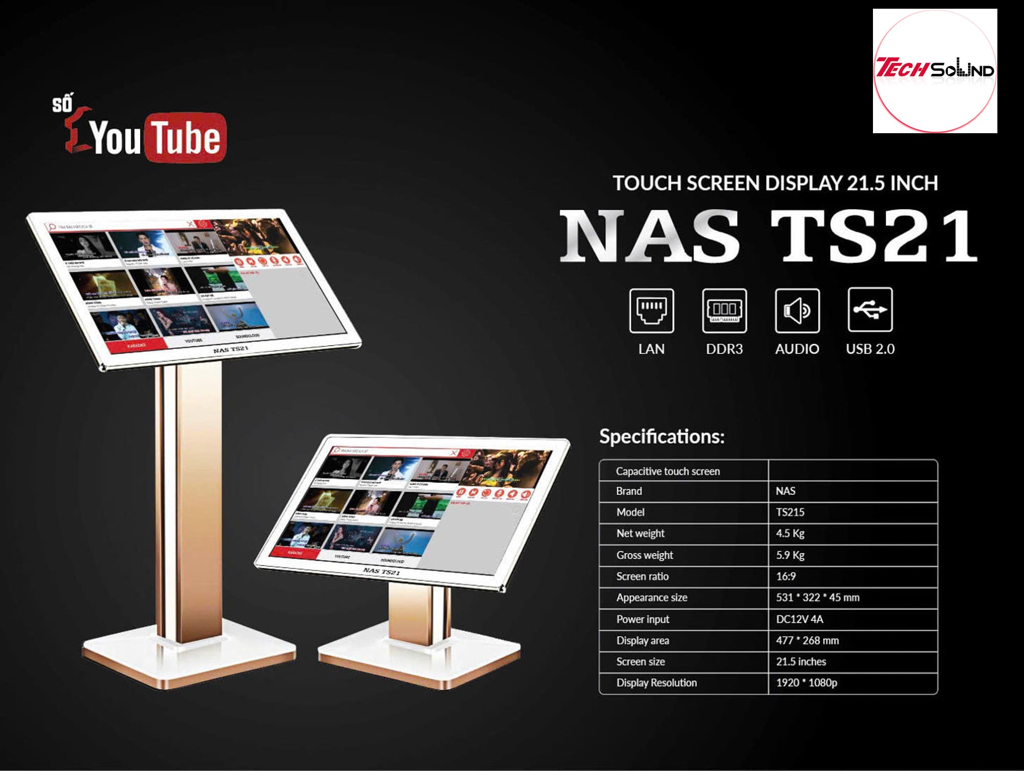 Bộ đầu màn NAS A22 Plus kèm màn hình 22 inch