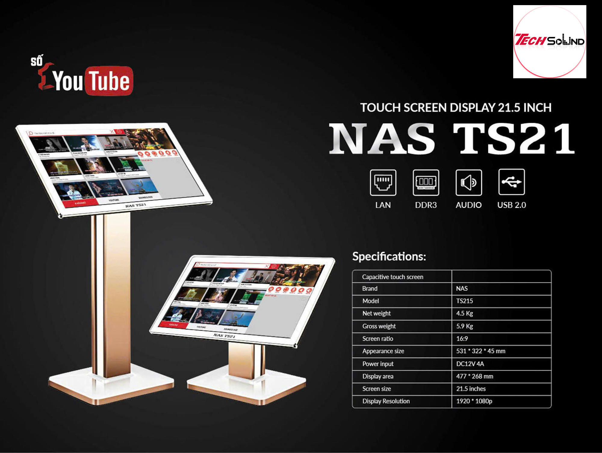 Bộ đầu màn NAS A22 Plus kèm màn hình 22 inch