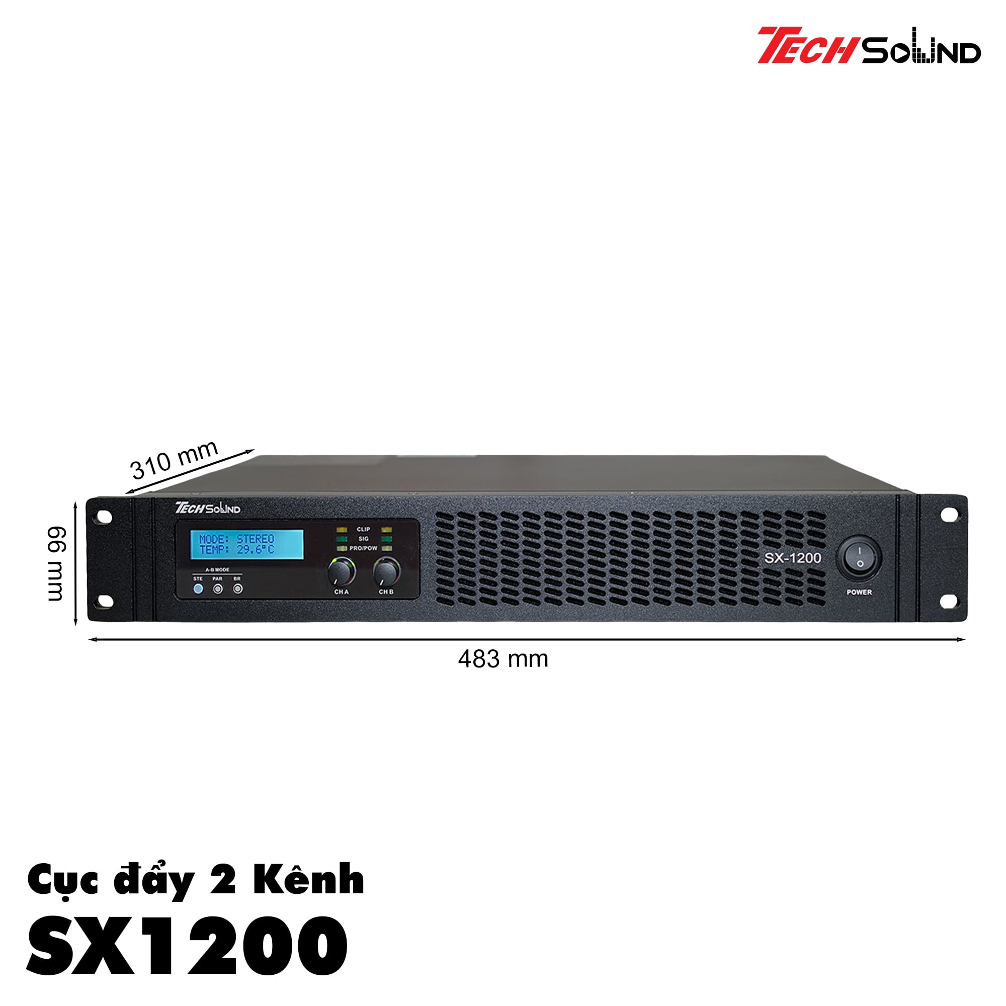 Cục đẩy 2 kênh ClassD Techsound SX1200