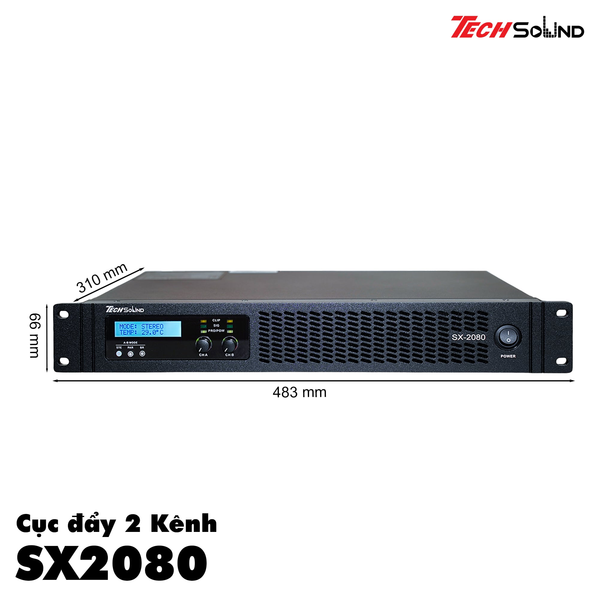 Cục đẩy 2 kênh ClassD Techsound SX2080