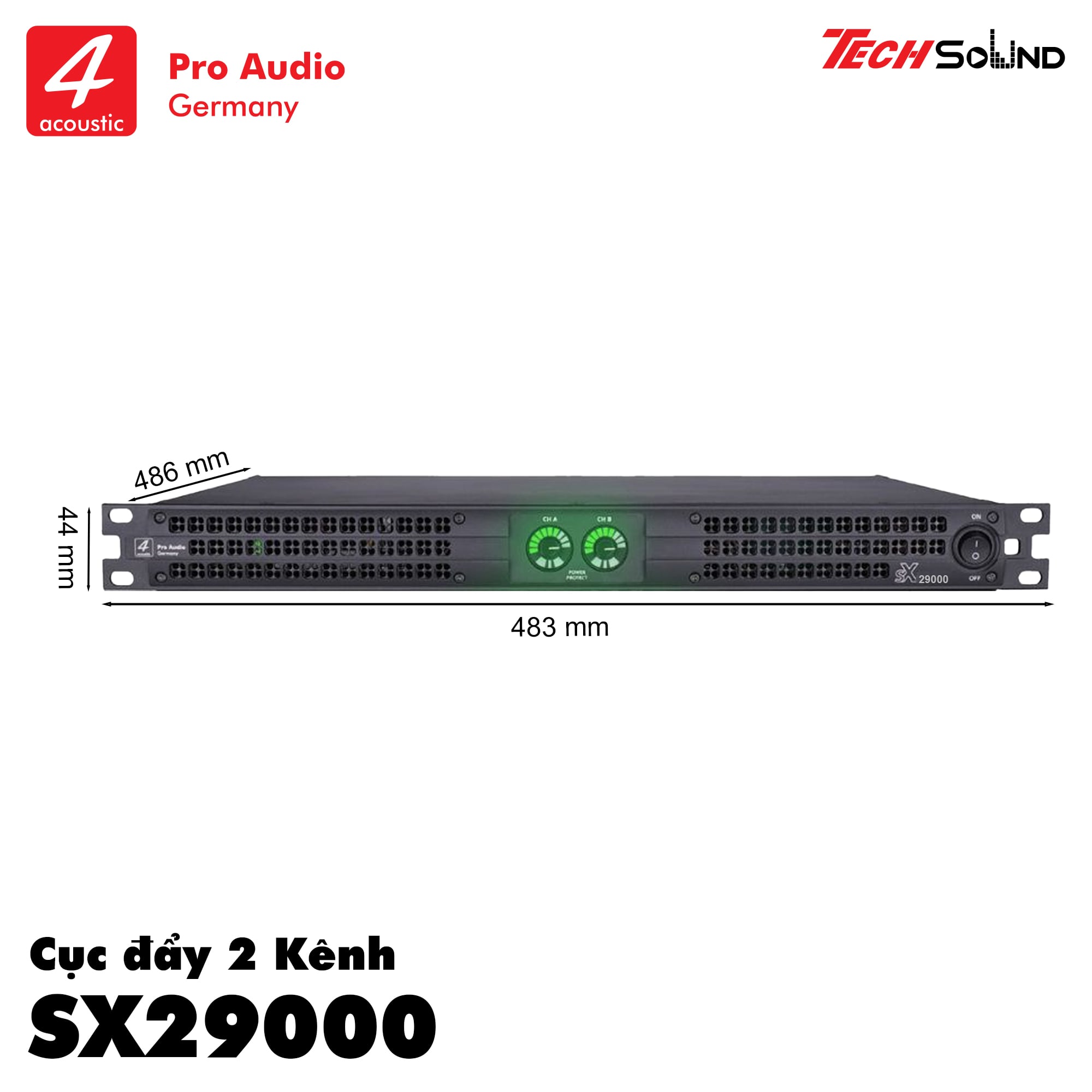 Amplifier 2 Kênh 4Acoustic SX29000 (4500W/1CH)
