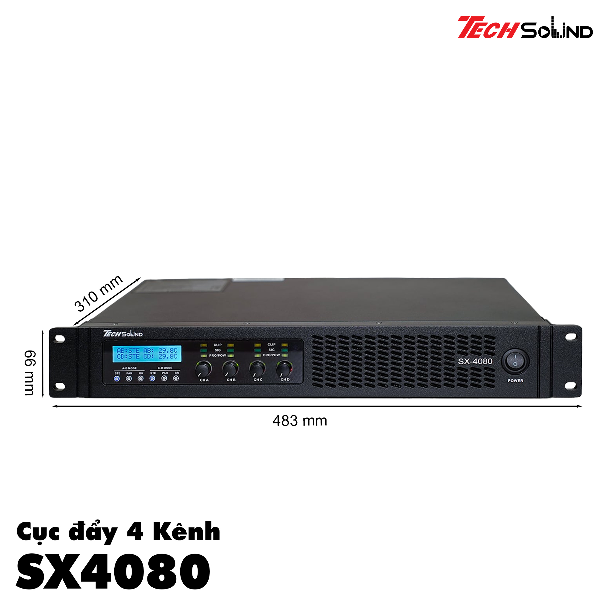 Cục đẩy 4 kênh ClassD Techsound SX4080