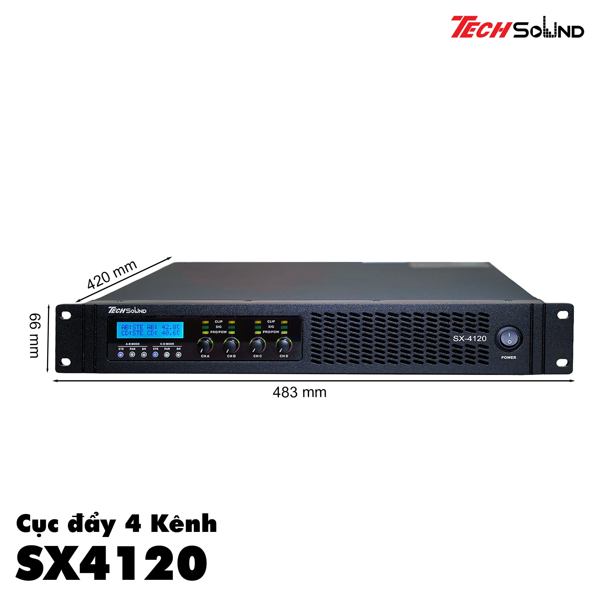 Cục đẩy 4 kênh ClassD Techsound SX4120