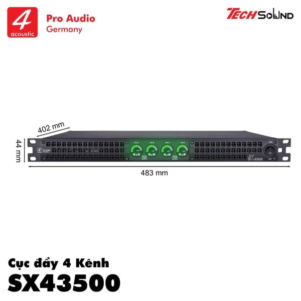 Công suất 1U 4Acoustic SX43500 (4 Kênh 900W)