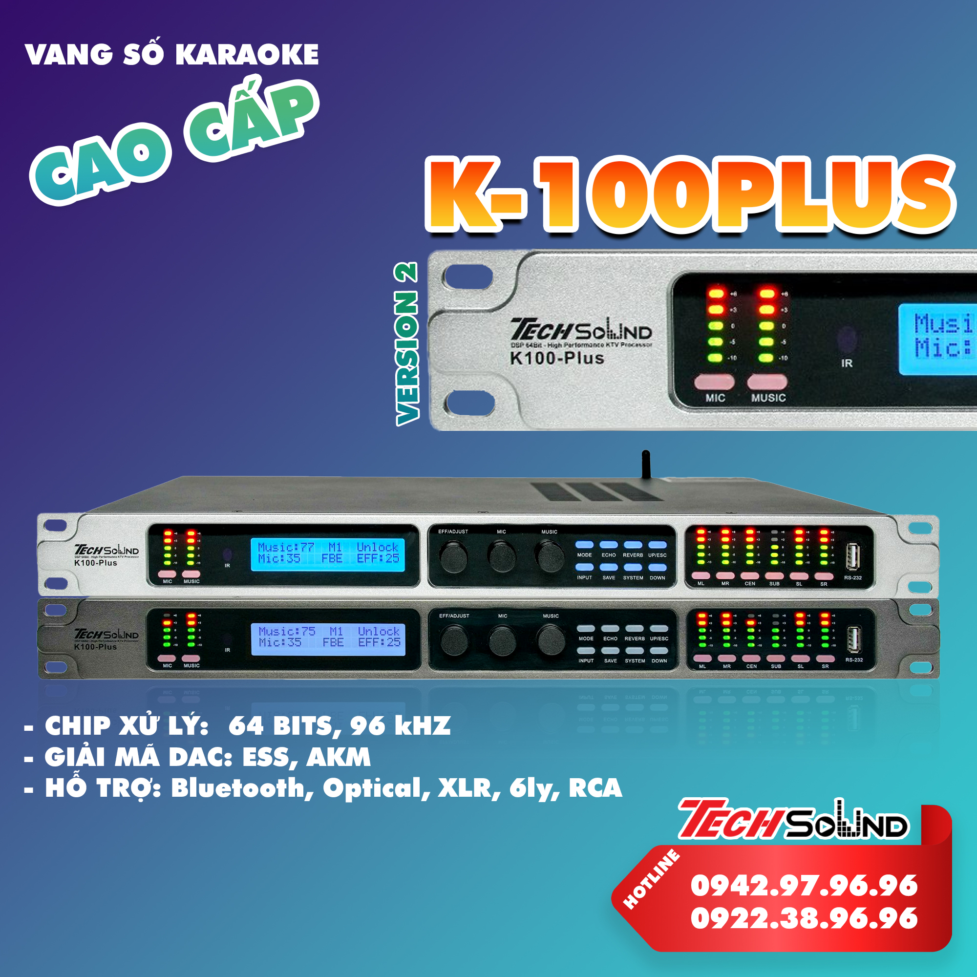 Vang số cao cấp Techsound K100 Plus [Ver2]