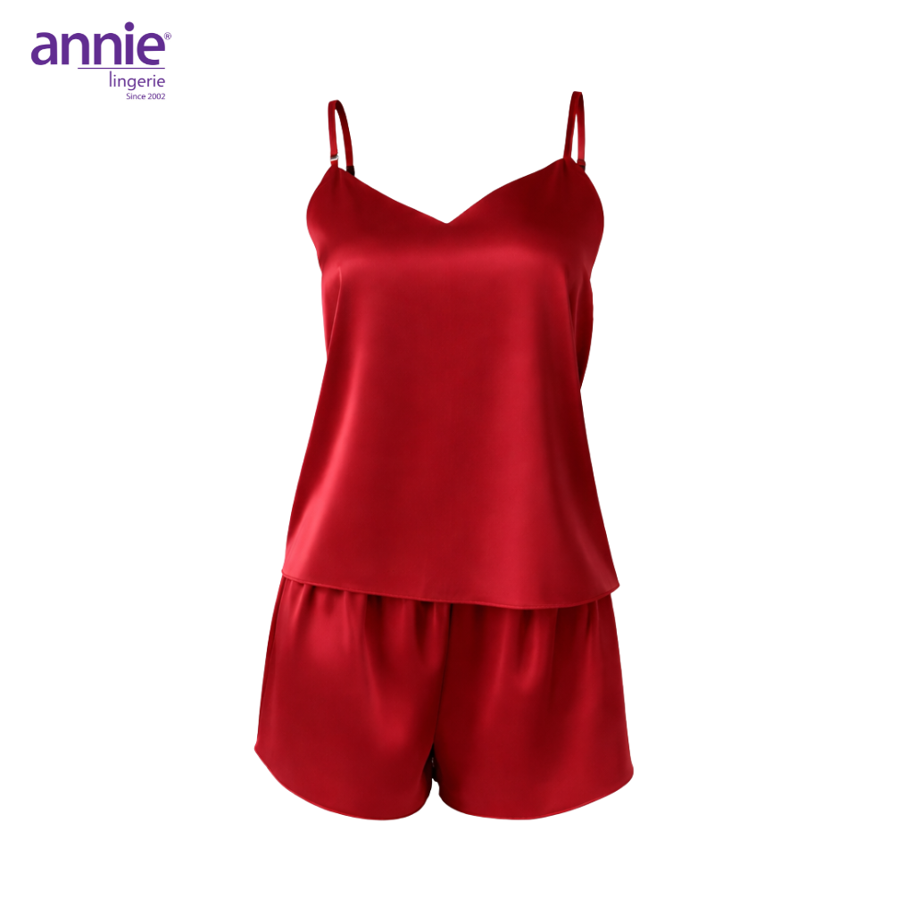 Bộ Đồ Ngủ Nữ Lụa Satin Cổ Tim annie AL 6046 Hai Dây Mặc Nhà Cao Cấp, Mềm Mại Bóng Mịn, Thoáng Mát Sang Trọng