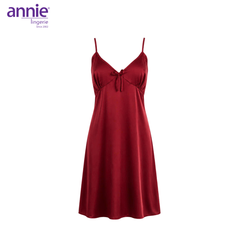 Váy Ngủ Nữ Lụa Satin Hai Dây annie AN 6055 Cổ Tim Cao Cấp, Mềm Mại Bóng Mịn, Thoáng Mát Sang Trọng