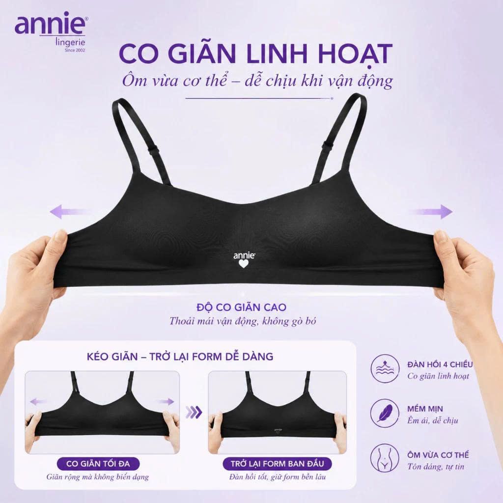 Áo ngực không gọng su đúc cao cấp annie Bra 8552 mút mỏng, mềm mịn, không viền