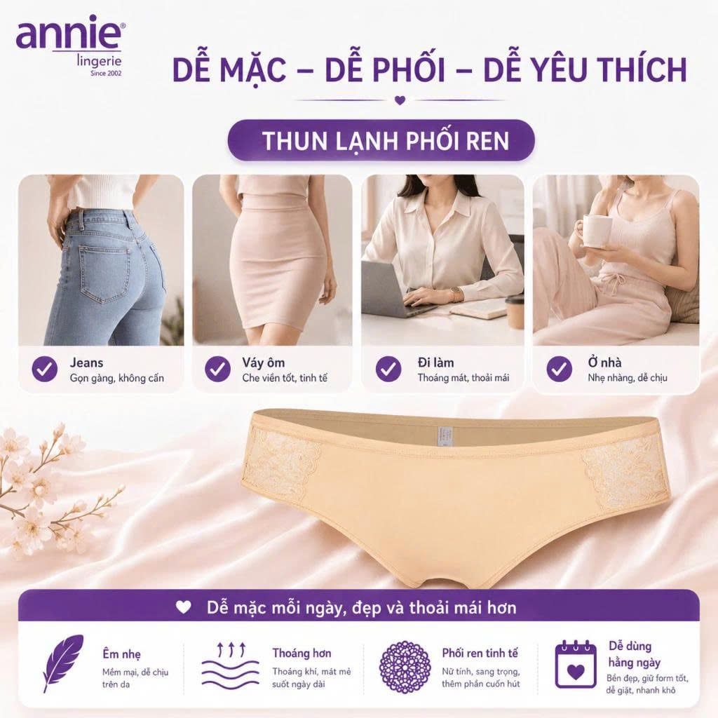 Quần lót nữ cao cấp annie QE 8132