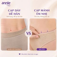 Quần lót nữ cao cấp không viền annie QE 2179 không vết hằn, co giãn 4 chiều, lưng trungmặc thoải mái, thoáng mát cả ngày