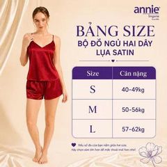 Bộ Đồ Ngủ Nữ Lụa Satin Cổ Tim annie AL 6046 Hai Dây Mặc Nhà Cao Cấp, Mềm Mại Bóng Mịn, Thoáng Mát Sang Trọng