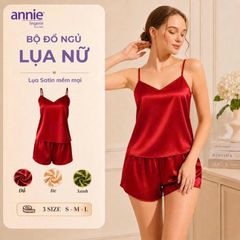 Bộ Đồ Ngủ Nữ Lụa Satin Cổ Tim annie AL 6046 Hai Dây Mặc Nhà Cao Cấp, Mềm Mại Bóng Mịn, Thoáng Mát Sang Trọng