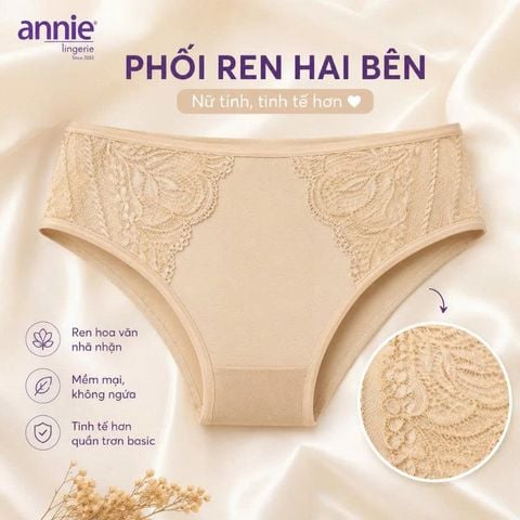 Quần lót nữ cao cấp không viền annie QE 2179 không vết hằn, co giãn 4 chiều, lưng trungmặc thoải mái, thoáng mát cả ngày