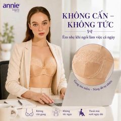 Áo ngực cúp ngang mút mỏng siêu nhẹ annie BRA8150 phối ren, có chỗ lắp thêm mút nâng ngực gợi cảm, ôm ngực không hở ngực