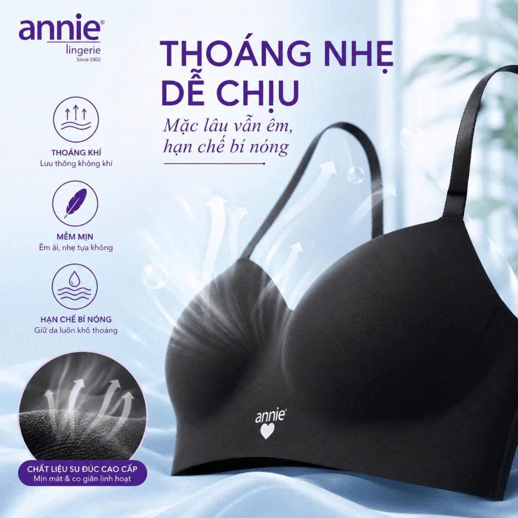 Áo ngực không gọng su đúc cao cấp annie Bra 8552 mút mỏng, mềm mịn, không viền