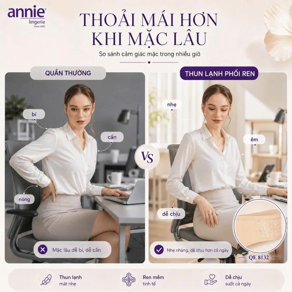 Quần lót nữ cao cấp annie QE 8132