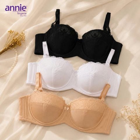 Áo ngực cúp ngang mút mỏng siêu nhẹ annie BRA8150 phối ren, có chỗ lắp thêm mút nâng ngực gợi cảm, ôm ngực không hở ngực