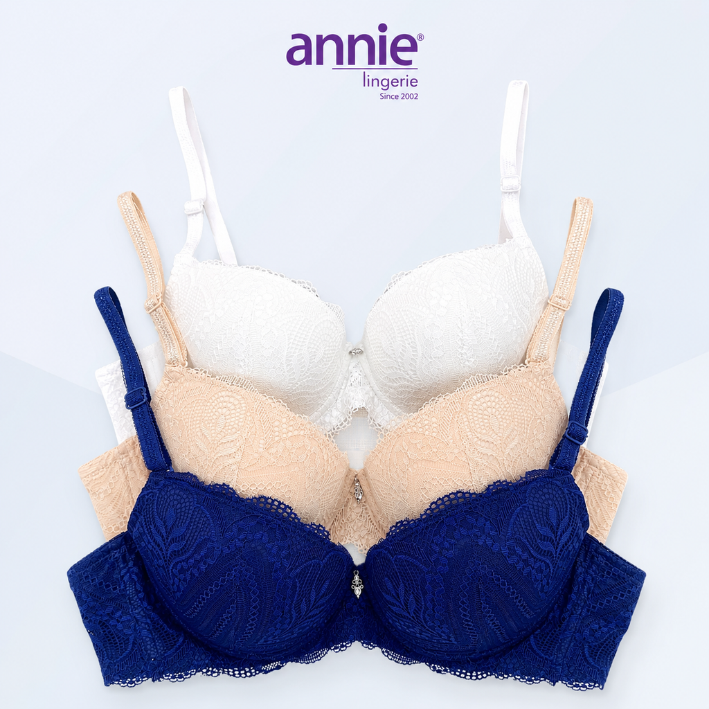 Áo ngực ren cao cấp annie mút nâng vừa cúp B Bra 8154 thanh lịch thoải mái cả ngày