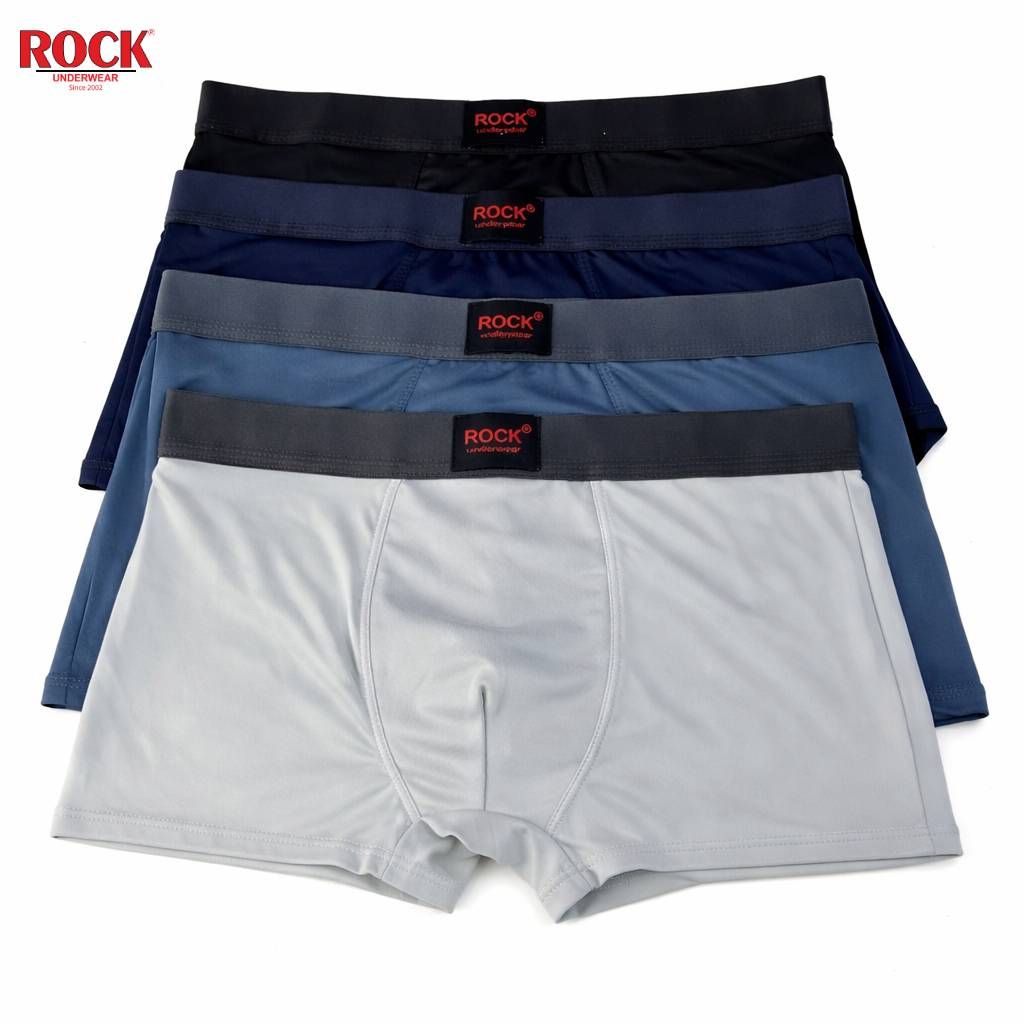 Quần Lót Nam Boxer ROCK QA 1060 Trơn Mát Thoáng Khí Cao Cấp, Quần SỊp Nam Boxer Mềm Mại Thoải Mái Ngày Dài
