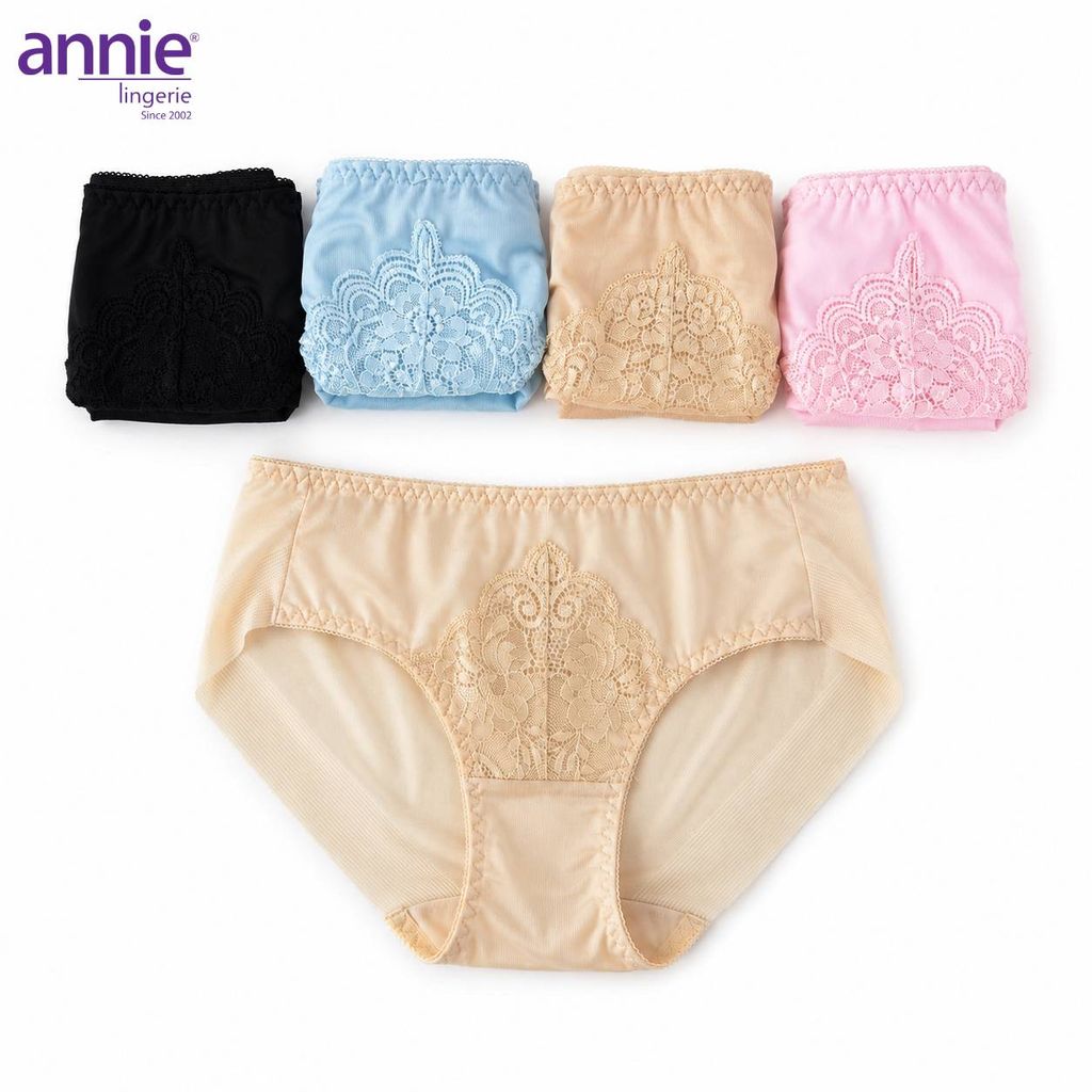Quần lót nữ phối ren annie QE 2177 không vết hằn, co giãn 4 chiều, lưng thấp mặc thoải mái, thoáng mát cả ngày