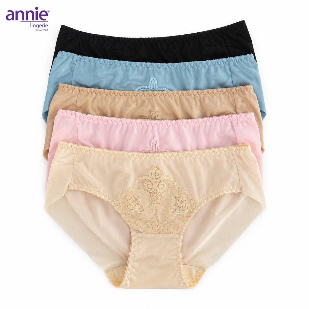 Quần lót nữ phối ren annie QE 2177 không vết hằn, co giãn 4 chiều, lưng thấp mặc thoải mái, thoáng mát cả ngày