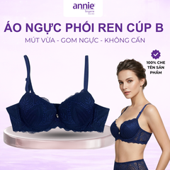 Áo ngực ren cao cấp annie mút nâng vừa cúp B Bra 8154 thanh lịch thoải mái cả ngày