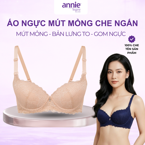 Áo ngực ren định hình cao cấp annie Bra 8155 mút mỏng vừa thoải mái cả ngày