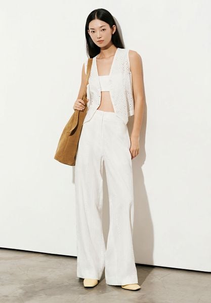  Embroidered Straight Trousers 