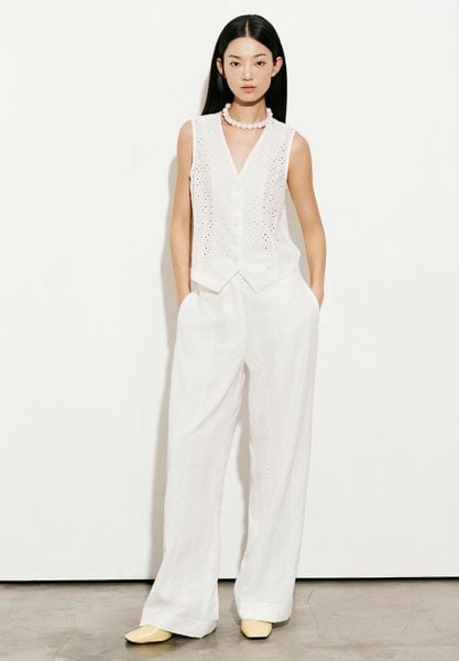  Embroidered Straight Trousers 