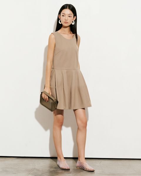  Taupe Sleeveless Mini Dress 