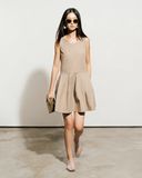  Taupe Sleeveless Mini Dress 