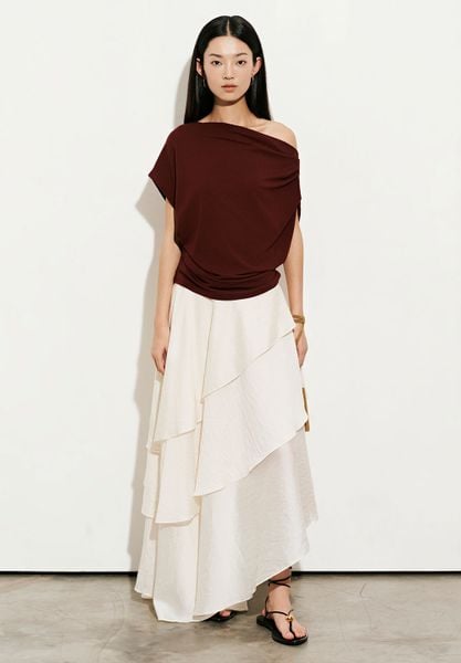  Ivory Spiral Ruffle Skirt 