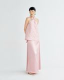 Pink Silk Maxi Skirt 