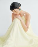  Yellow Cross-back Maxi Dress 