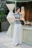  White Pleated Flowy Pants 