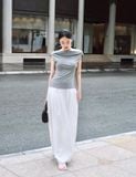  White Pleated Flowy Pants 