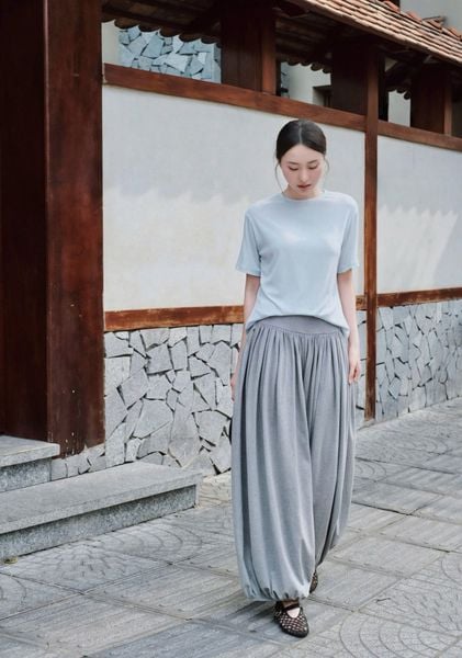  Gray Jersey Balloon Pants 