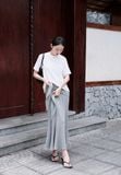  Gray Jersey Sash Skirt 