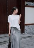  Gray Jersey Sash Skirt 