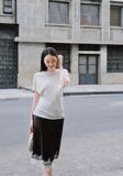  Black Lace Hem Skirt 